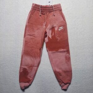 Nike Sweatpants Kids XS Pink Orange Brand New Fleece Joggers FD3200-618